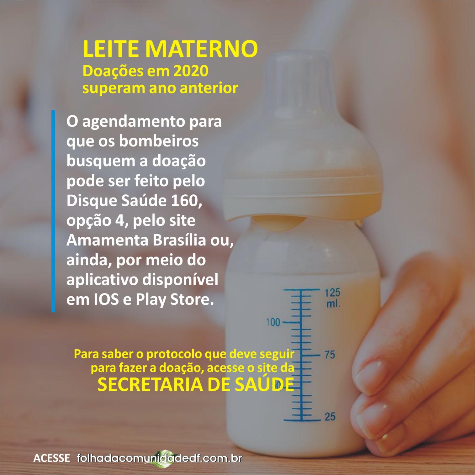 LEITE MATERNO - Doações em 2020 superam ano anterior