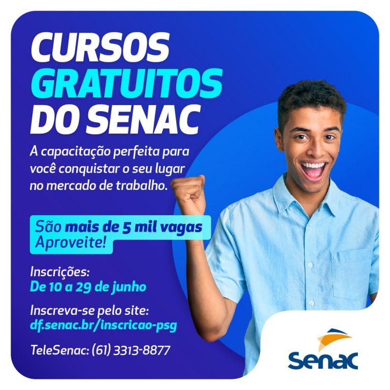 SENAC oferece 5,5 mil vagas em cursos gratuitos no DF