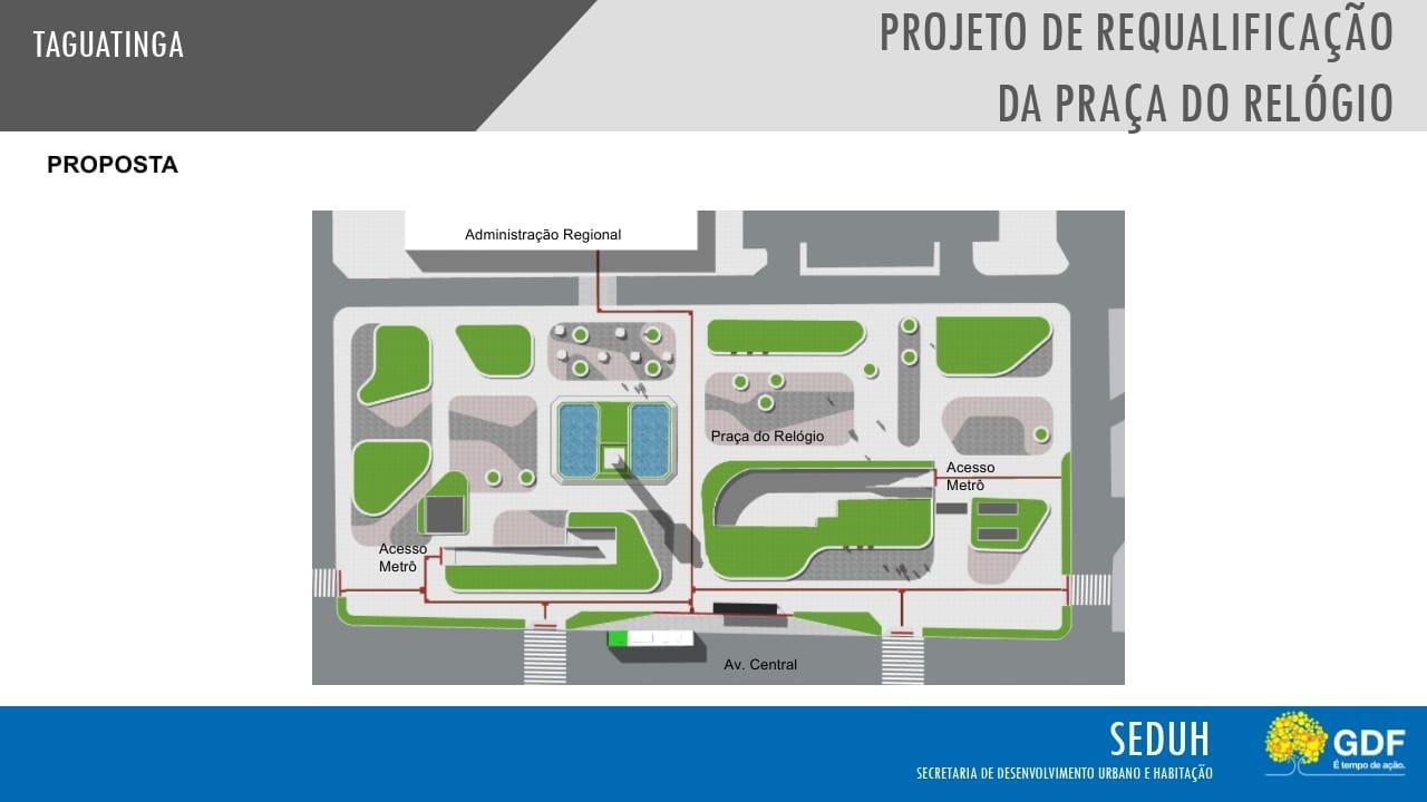 Aprovado projeto de modernização da Praça do Relógio, em Taguatinga